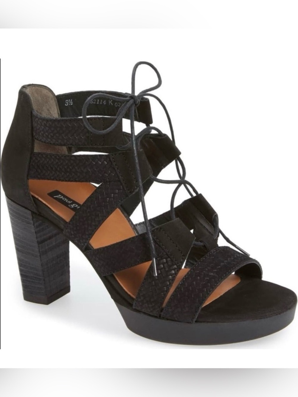 Paul Green Hana Black Platform Sandals Heels Size 9.5 US